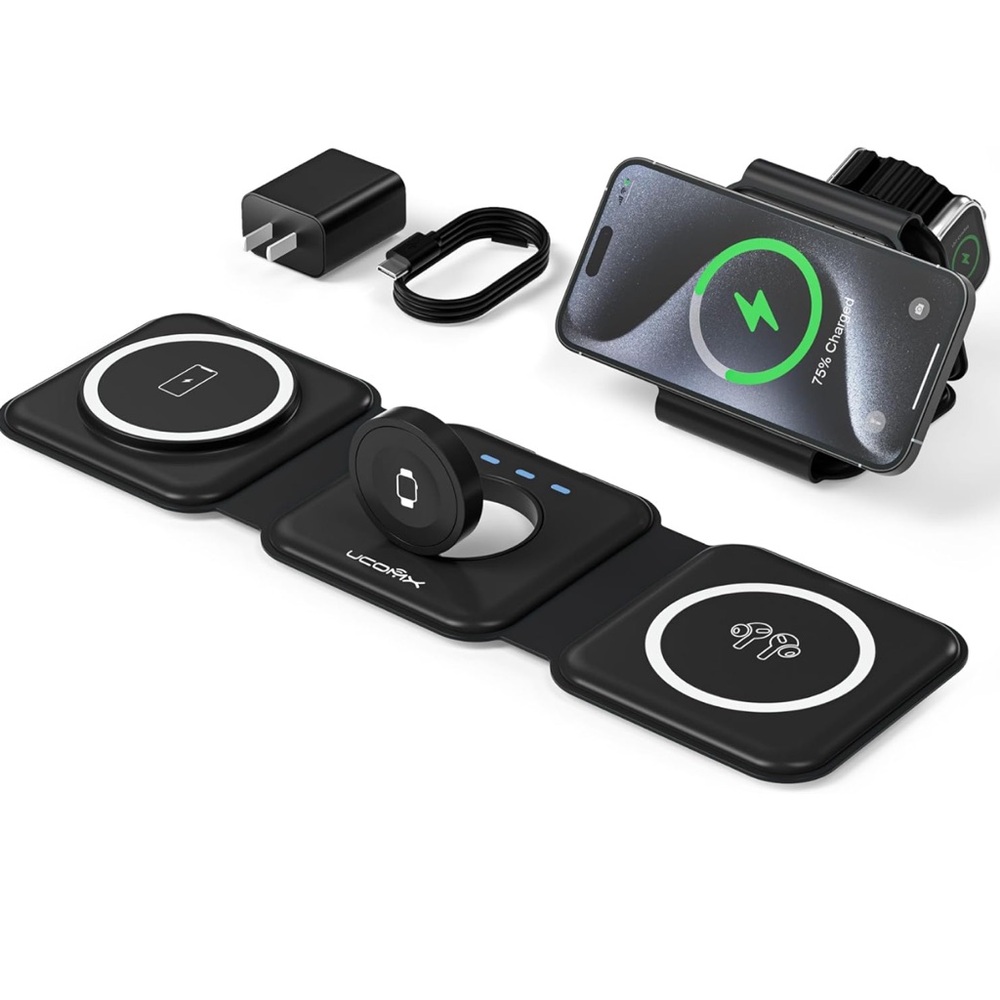 NEW UCOMX 3 in 1 Charging Station, Foldable Wireless Charger for Travel